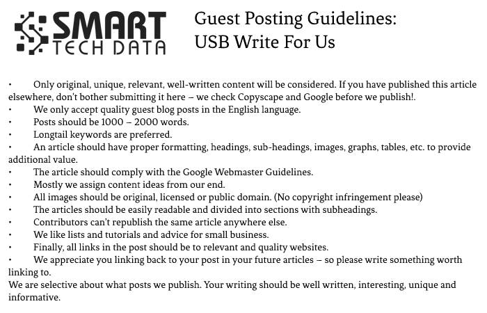 USB Write For Us