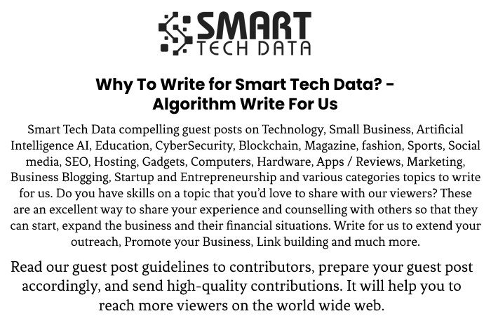 Algorithm Write For Us