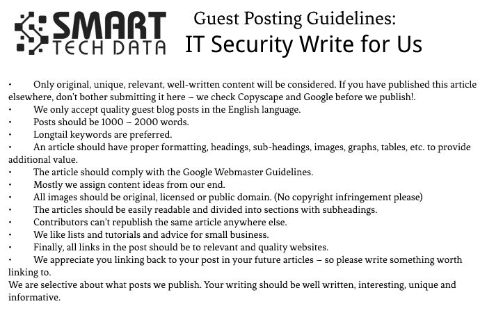 Guidelines of the Article – IT Security Write for Us