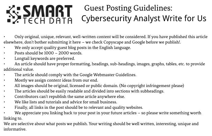 Guide Posting Guidelines of the Article – Cybersecurity Analyst Write for Us