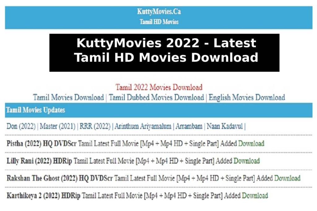 KuttyMovies 2022 - Latest Tamil HD Movies Download at KuttyMovies