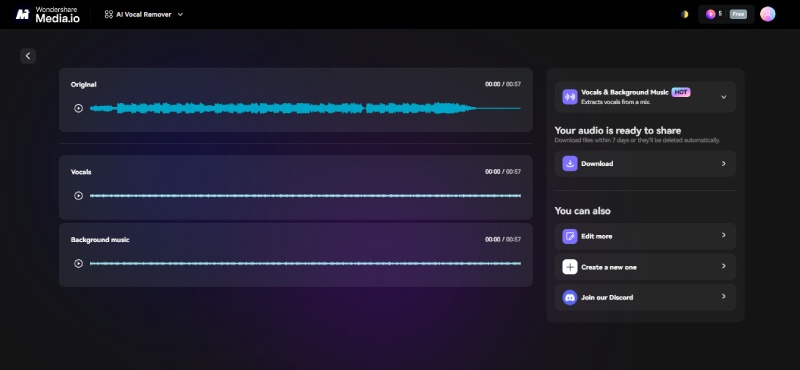 download vocals from mediaio