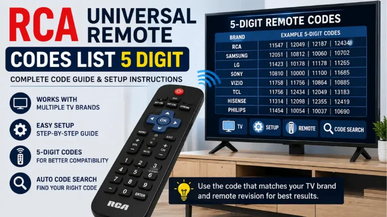 RCA Universal Remote Codes List 5 Digit: Codes, Setup and Troubleshooting